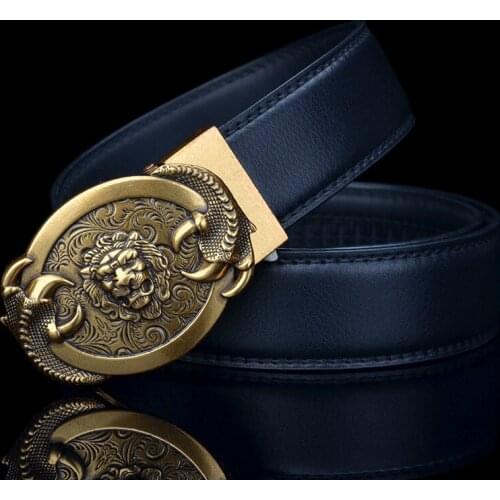 Men Belt High Quality Cow Genuine Leather Retro Belts for Men New Arrival Automatic Buckle Male Strap Metal Buckle Cowhide