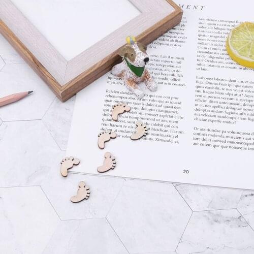 2021 New 100pcs Cut Wood Foot Embellishment Wooden Shape Craft Wedding Decor