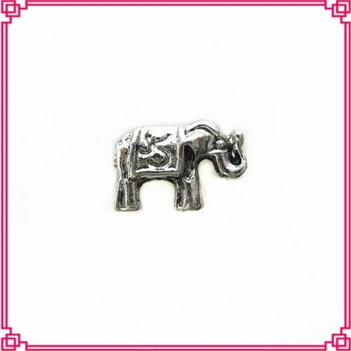 Wholesale 30pcs Enamel Elephant Floating Charms Living Glass Memory Lockets Pendants Charm DIY Jewelry Accessory Charms