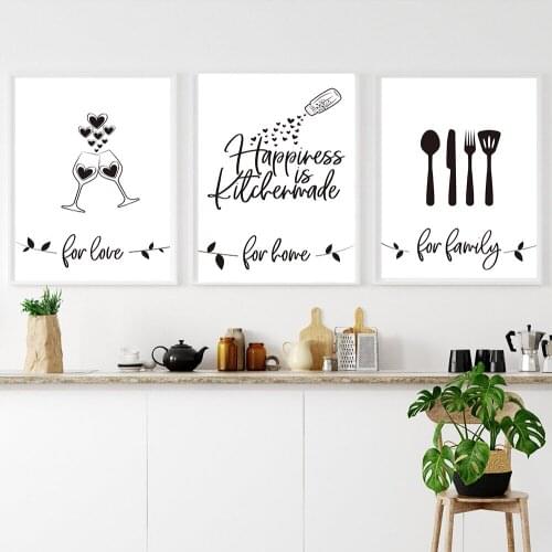 Fork Spoon And Wine Glass Posters Print Wall Artwork Picture Canvas Painting Minimalist Artistic Interior Kitchen Decoretion