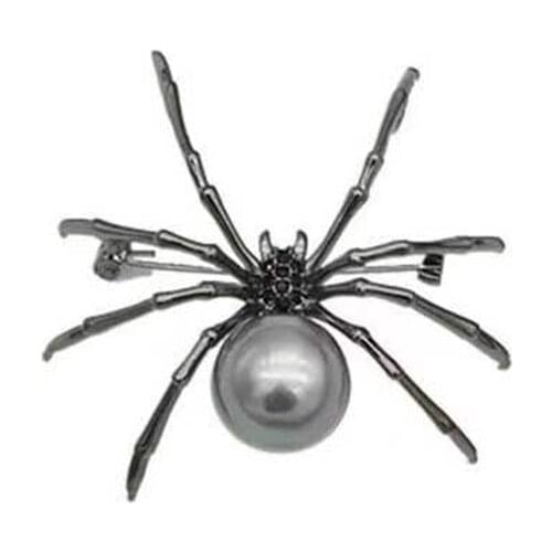Exaggerated black white spider creative brooch men women party clothes scarf accessories pin brooches gift
