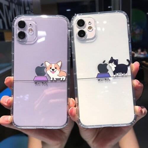 Phone Case For iPhone 7 8 Plus X XS XR 11 12Pro Max Creative Cartoon Cat Cute Pinky Pig Clear Soft TPU Air Shockproof Full Cover