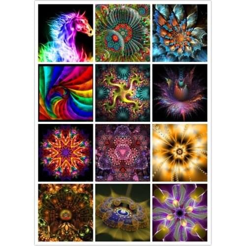 Christmas gift Diamond painting Rhinestones mosaic Abstract flowers picture needlework Full Diamond embroider cube drill