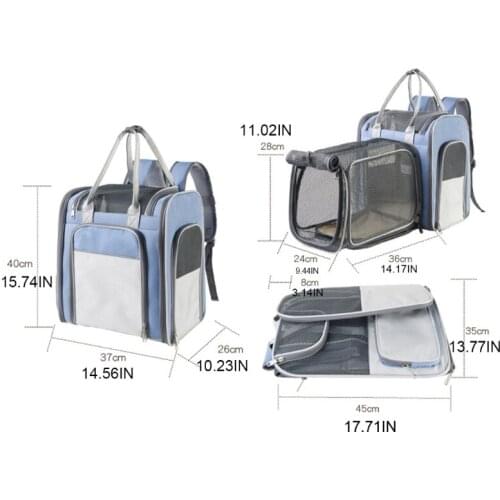 H9ED Cat Backpack Expandable Pet Carrier Backpacks with Breathable Mesh Window Portable for Small Dogs