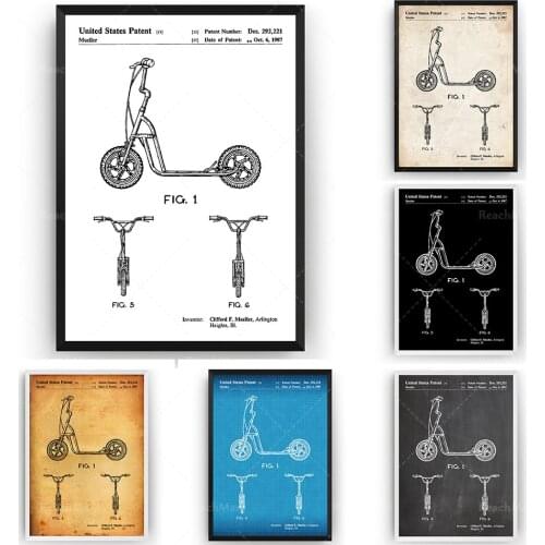 Scooter 1987 Patent Print Wall Art Poster Blueprint Gifts
