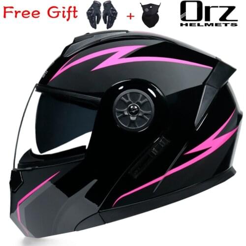 Modular Flip Up Double Lens Helmet Motorcycle Full Face Helmet Moto Capacetes Motociclismo Motorbike Racing Riding Free Gift