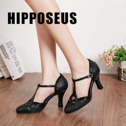 HIPPOSEUS Modern Dance-Shoes For Women Girls Ladies Ballroom Latin Tango Jazz Dancing Shoes High Heels Salsa Sandals Wholesale