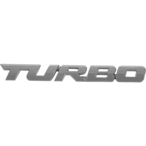 TURBO Universal Car Motorcycle Auto 3D Metal Emblem Badge Decal Sticker, Silver