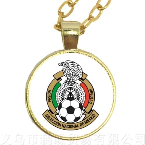 Japan,Portugal,Nigeria,Mexico,Morocco National Football Team LOGO Soccer Glass Dome Pendant Necklace Souvenir Gift