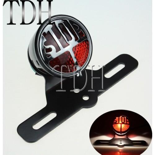 For Harley Bobber Chopper Cafe Racer Motorcycle Tail Brake Stop Light Indicator Moto Rear Lights Taillight with Mounting Bracket