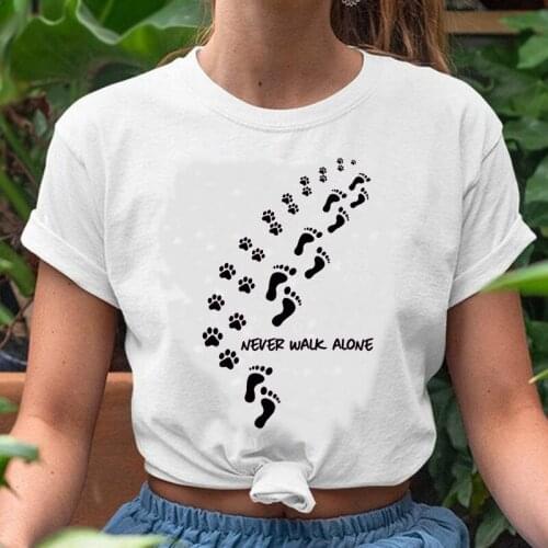 Women Graphic Cartoon Paw Dog Friends Clothing Girl 90s Trend Spring Summer Print Female Tshirt Lady Clothes Tops Tees T-Shirt