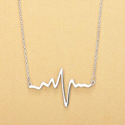 Mini Heartbeat 925 Sterling Silver Necklace For Women Origin Fashion Heart Heat Jewelry