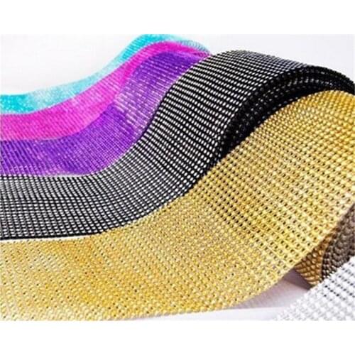 1pcs 900cm*12cm Diamond Mesh Bling Crystal Ribbon Wrap Trim Roll Tulle Cake Candle Holder Wedding Party Decor supplie 5ZHH196