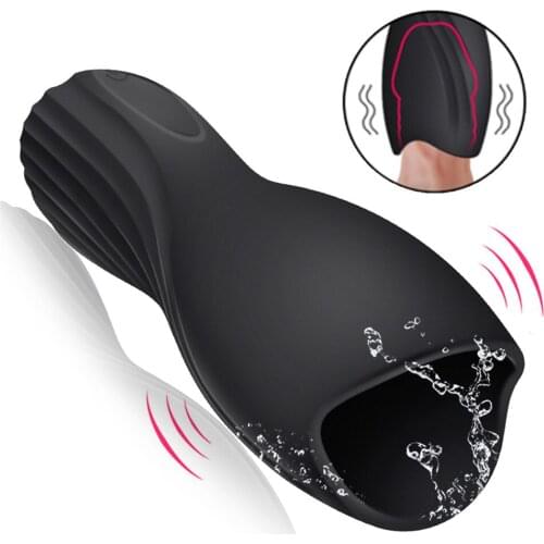 10 Modes Male Masturbator Penis Delay Trainer Masturbator Vibrator Sex Toys Automatic Oral Climax Sex Glans Stimulate Massager