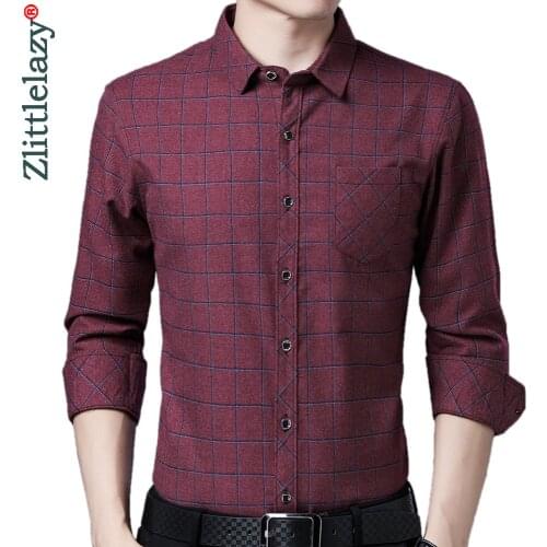 2020 brand long sleeve men social shirt streetwear casual pocket plaid shirts dress mens slim regular fit clothes fashions 932