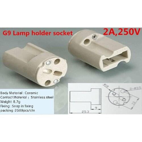30pcs G9 Led Ceramic Light Bulb Lamp Holder G9 Socket Adapter Free Shipping With Tracking No