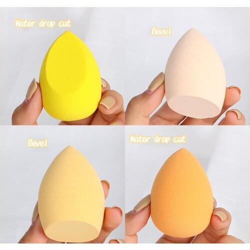 4 packs of the same series candy color green pink beauty egg gourd water drop puff makeup egg diagonal cut sponge puff