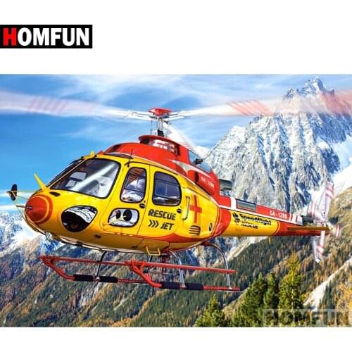 HOMFUN Full Square/Round Drill 5D DIY Diamond Painting "Helicopter" Embroidery Cross Stitch 5D Home Decor Gift A07101