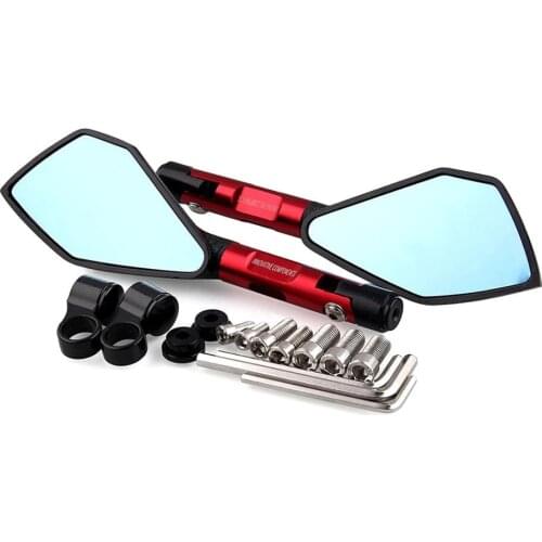 CNC Aluminum Motorcycle Rearview Mirrors Blue Glass Rear View Side Mirror Universal for HONDA KAWASAKI YAMAHA Suzuki KTM DUCAT