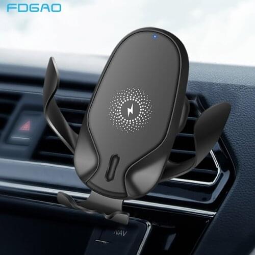 FDGAO 15W Car Wireless Charger for Samsung S10 S9 S8 Note 10 9 10W QI Fast Charging Phone Holder for iPhone 11 Pro Max XS XR X 8