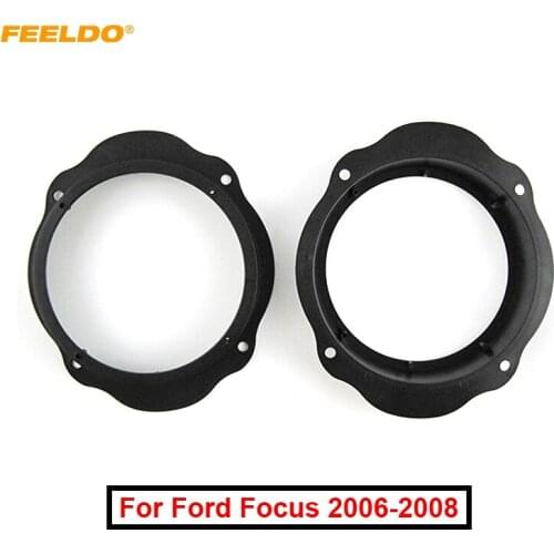 FEELDO 1Pair Car Special 6.5" Speaker Mat for Ford Focus 2006-2008 Front Door Audio Speaker Spacer Mount Ring Pads #MX6036