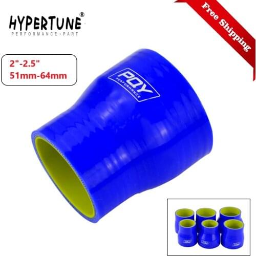 Free Shipping Blue&yellow 2"-2.5" 51mm-64mm Silicone Hose Straight Reducer Joiner Coupling HT-SH02025-QY