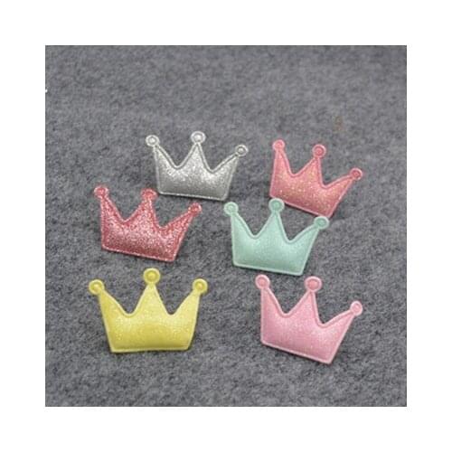 Sew on 5.5*3.3CM 40pcs/lot shiny crown Padded Patches Appliques For Clothes Sewing Supplies Decoration free shipping