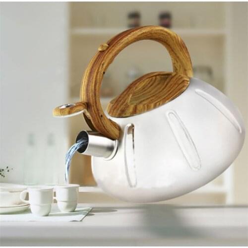 Stainless Steel Whistling Kettle Large Capacity Kitchen Gas Fire Cooker Induction Universal Screw Bottom Water Tea Coffee Pot