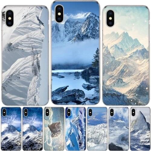 Beautiful snow-capped mountains Phone Case For Iphone 12 MIni 11Pro MAX XS 8 7 6 6S Plus X 5 5S SE XR SE 2020 Cover Shell Coque