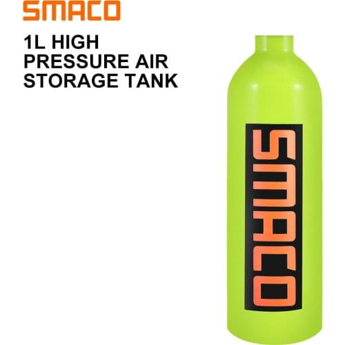 SMACO 1L Bucear Scuba Diving Cylinder Mini Oxygen Tank Dive Respirator Air Tank Pump for Snorkeling Breath Diving Equipment