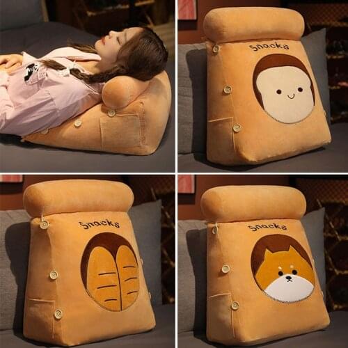 Creartive 45CM Plush Cute Toast Bread Car Chair Waist Pillow Soft Nice Sofa Bed Cushion For Girlfriend Valentines Day Gifts