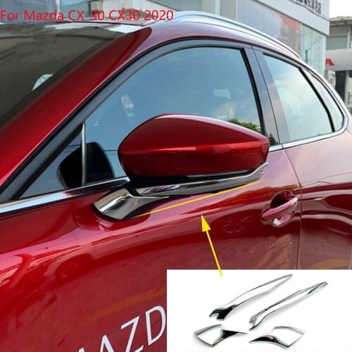 Car Rearview mirror decorative strip For Mazda CX-30 CX30 2020 Reversing mirror anti-scratch bright strip Car styling