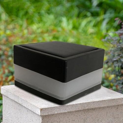 Solar Pillar Post Cap Fence Lamp IP44 Waterproof Outdoor Garden Street LED Light Monocrystalline Solar Panel Pipe