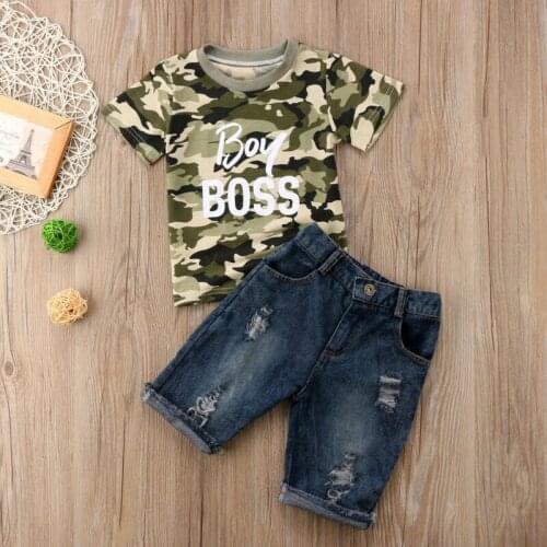 Pudcoco 2019 New Arrival Newborn Toddler Kids Baby Boys Clothes T Shirt Tee Tops Denim Pants Outfits Set