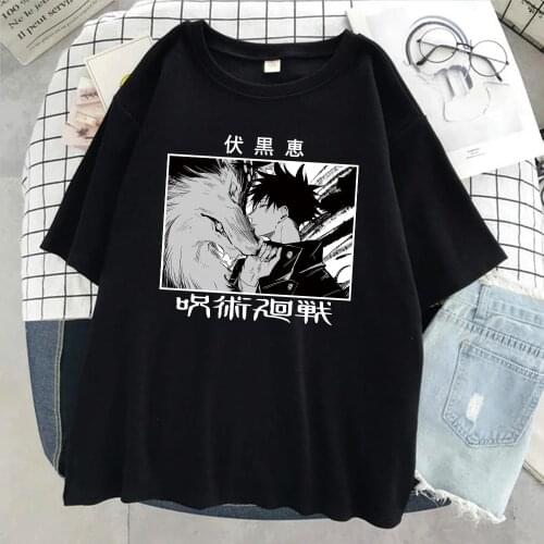 Jujutsu Kaisen T Shirt Hip Hop Anime Tops Loose Short Sleeves Summer Man Women Cloth