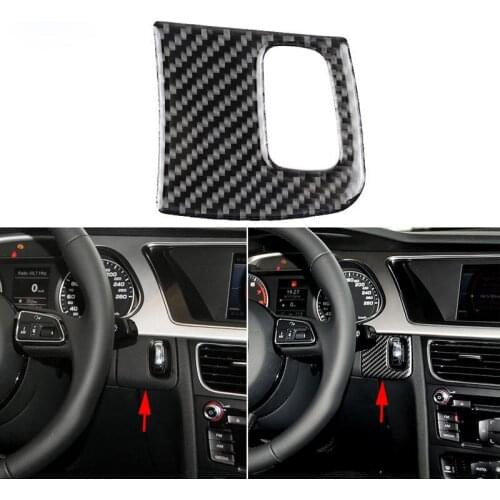 Carbon Fiber Car Engine Start Key Frame Cover Trim For Audi A4 B8 A5 8T S5 2008-2015 The Ignition Key Ring Trim Sticker