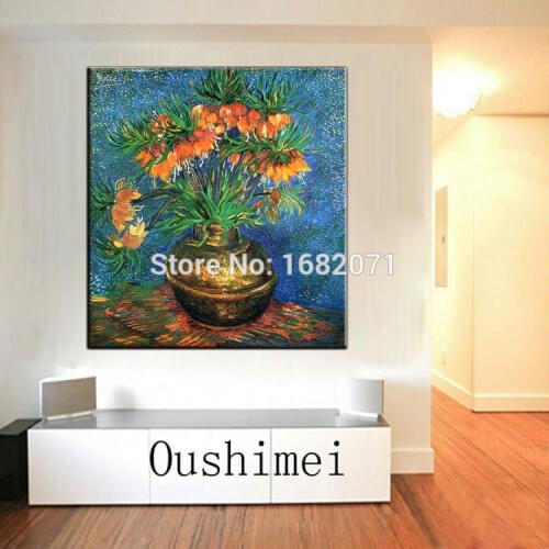 Reproduction Vincent VanGogh Fritillaries In A Copper Vase Oil Painting For Wall Decorative Van Gogh Canvas Painting