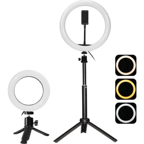 6/10 Inch Ring Light with Tripod LED Ring Light Selfie Ring Light with Stand for Youtube Live Lighting Photography