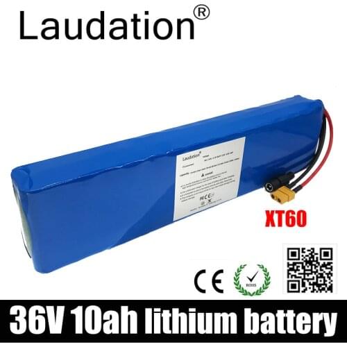 Laudation 36v 10Ah 10S3P 18650 Rechargeable Battery, Modified Bikes, Electric Vehicle Battery Charger Li-lon + 36V 2A Charger