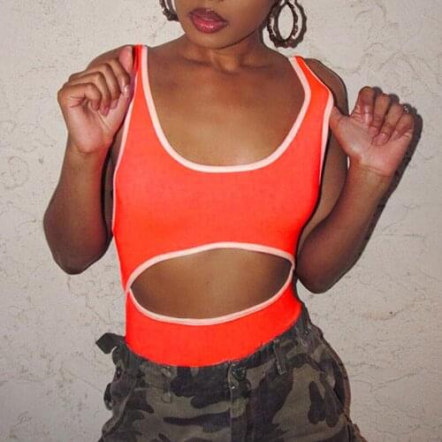 Summer Clothing 2020 Women Solid Sexy Hollow Out Bodycon Bodysuit Female Fashion Sleeveless Backless Romper Overalls Body