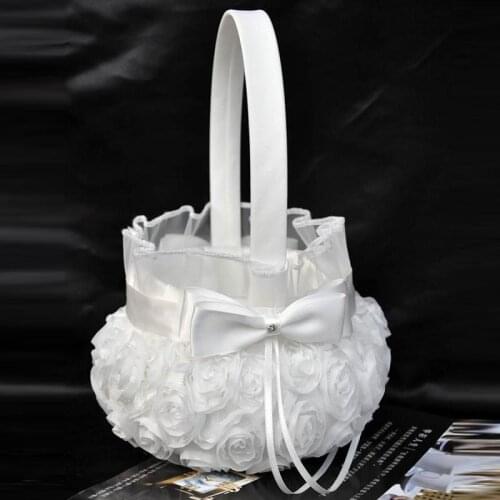 Cute Chrysanthemum Flower Basket Wedding Flower Girl Basket Western Fashion Ceremoney Articles Party Supplies