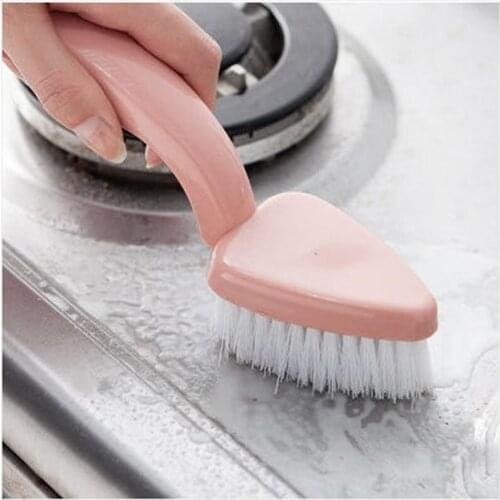 New Bathroom Clean Brush Bent Handle Glass Wiper Toilet Bowl Wall Floor Cleaner Brushes Corner Rim Cleaning Window Brush