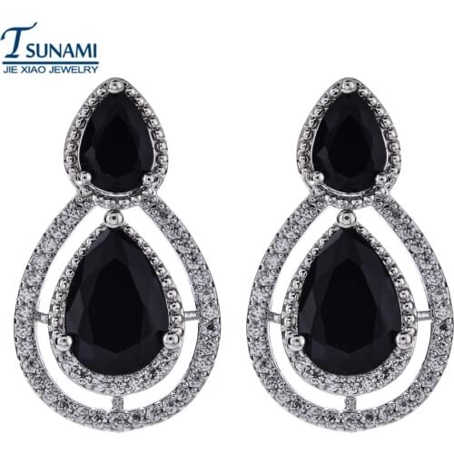 Famous brand of water zircon earrings A woman/girl wedding party jewelry gift ER-170