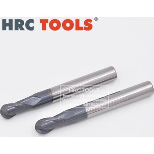 5pcs 2 Flutes TiAIN Ball Nose Endmill HRC45 Spiral Tungsten Solid Carbide Milling Cutter R0.5 R0.75 R1.0 R1.75 R3 CNC