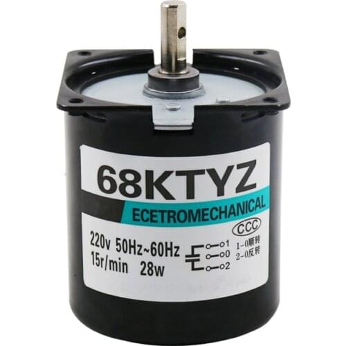 68KTYZ 2.5-110RPM 28W Permanent Magnet AC Synchronous Geared Motor
