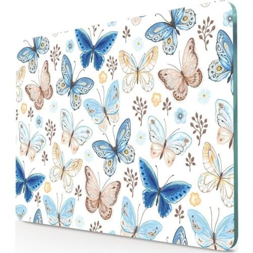 Glass Cutting Board Blue Butterfly Looking Glass Cutting Deck Antibacterial Modern Design Kitchen 20x30 cm
