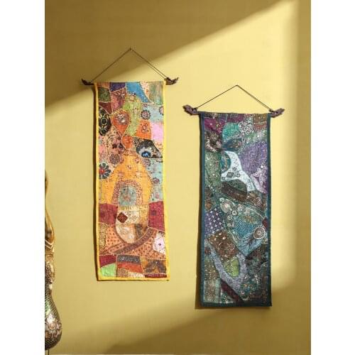 Style Handmade Embroidery Fabric Wall Hanging Bed & Breakfast Living Room Hanging Cloth Decorations Pendant