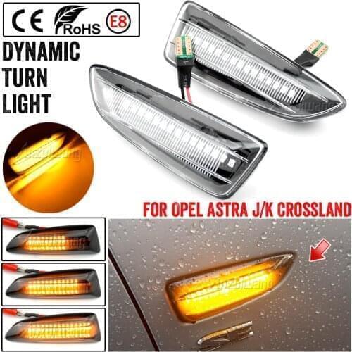 2PCS Led Dynamic Side Marker Turn Signal Light Sequential Blinker For Opel Astra J Astra J K Zafira C Insignia B Grandland X