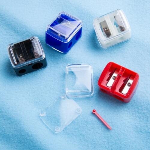 1PC Double Holes New Pencil Sharpener Makeup Pencil Multi Purpose Mechanical Pencil Sharpener for Office School Supplies