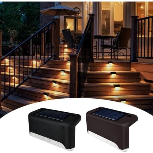 Outdoor garden step light IP65 Waterproof Solar Street lamp 1/4/8/12PCS LED Light for Landscape Step Deck Balcony Fence lighting